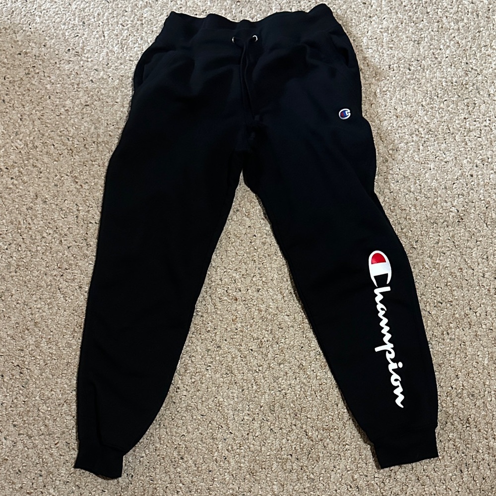 Champion Kids Black Sweatpants with Logo